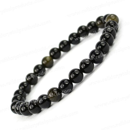 Natural Crystal Stones 6 mm Round Beads Bracelet