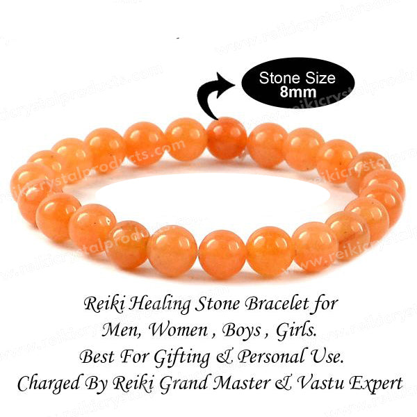Red Aventurine 8 mm Round Bead Bracelet