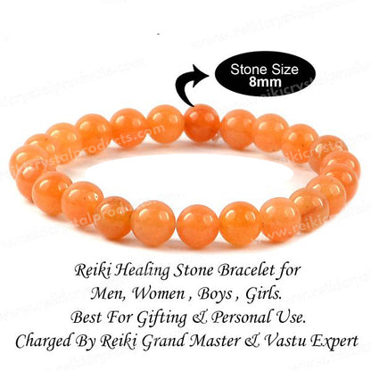 Red Aventurine 8 mm Round Bead Bracelet