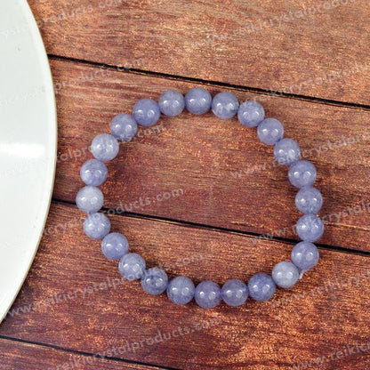 Natural Crystal Stones 8 mm Round Bead Bracelet