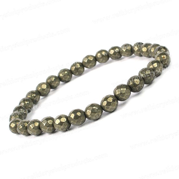 Natural Crystal Stones 6 mm Faceted Beads Bracelet