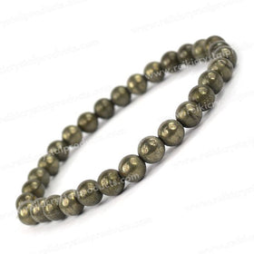 Natural Crystal Stones 6 mm Round Beads Bracelet