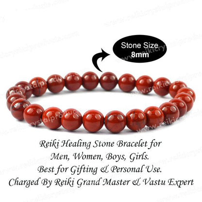 Red Jasper 8 mm Round Bead Bracelet