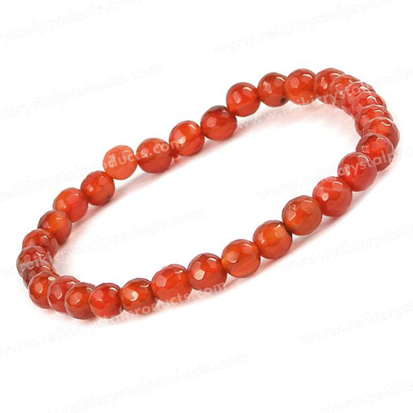 Natural Crystal Stones 6 mm Faceted Beads Bracelet