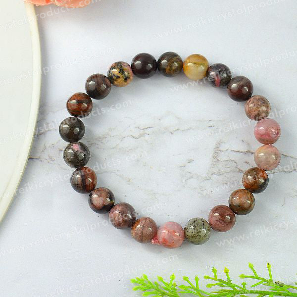 Natural Crystal Stones 8 mm Round Bead Bracelet