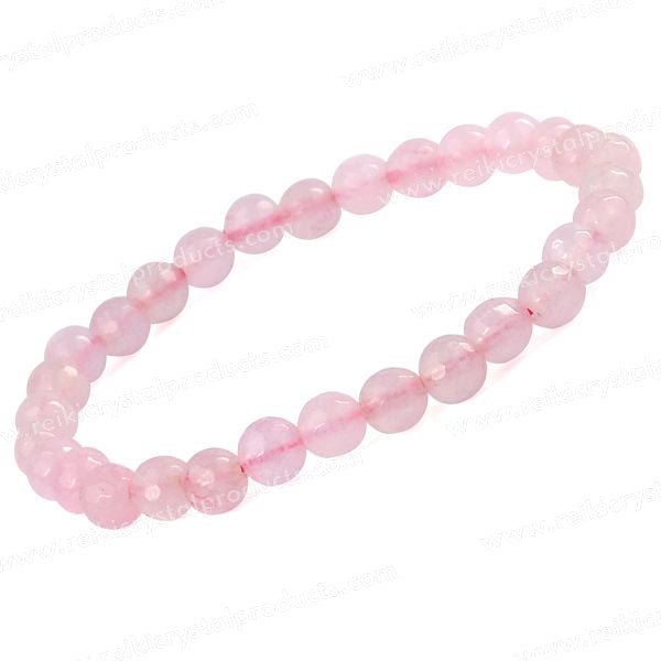 Natural Crystal Stones 6 mm Faceted Beads Bracelet