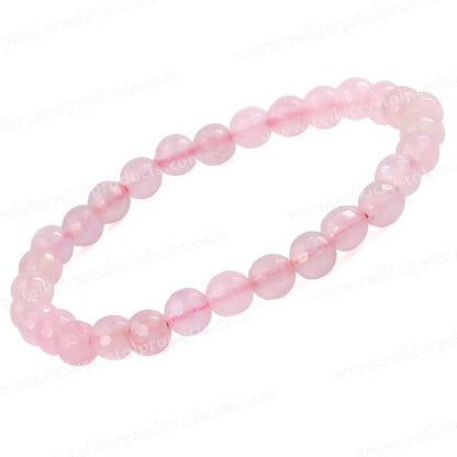 Natural Crystal Stones 6 mm Faceted Beads Bracelet