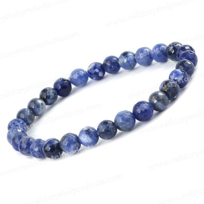 Natural Crystal Stones 6 mm Faceted Beads Bracelet