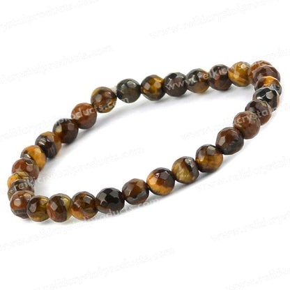 Natural Crystal Stones 6 mm Faceted Beads Bracelet