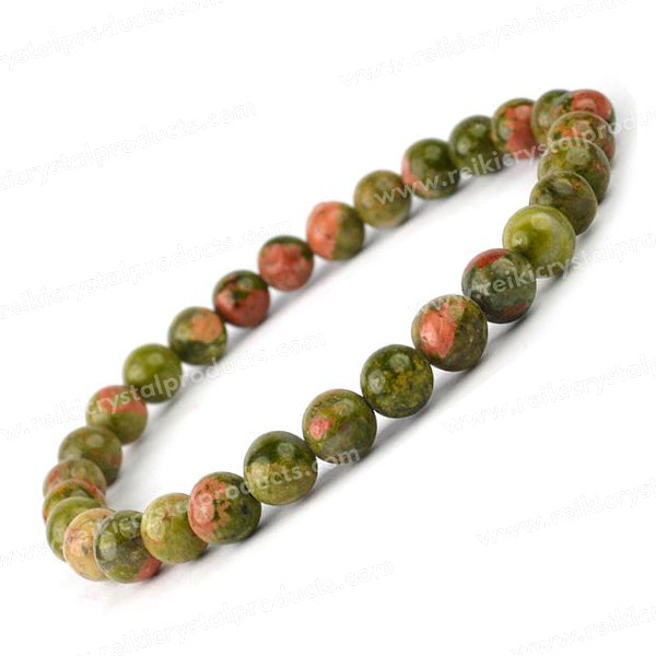 Natural Crystal Stones 6 mm Round Beads Bracelet