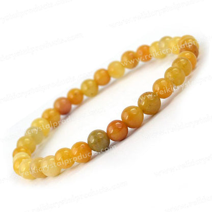 Natural Crystal Stones 6 mm Round Beads Bracelet