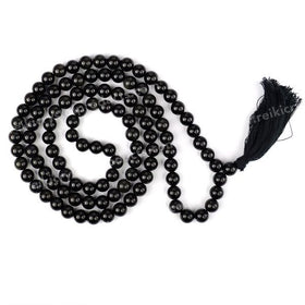 Black Agate Crystal Mala