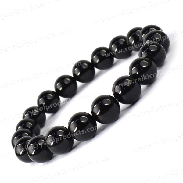 Black Onyx 10 mm Round Bead Bracelet