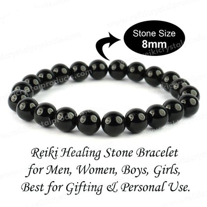 Black Onyx 8 mm Round Bead Bracelet