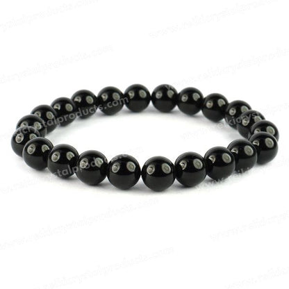 Black Onyx 8 mm Round Bead Bracelet