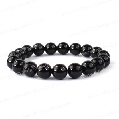 Black Onyx 10 mm Round Bead Bracelet