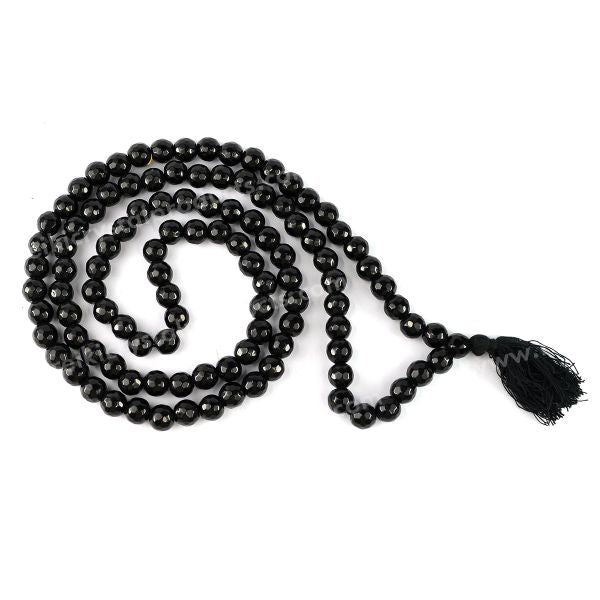 Natural Crystal Stone 8 mm 108 Faceted Bead Mala for Unisex