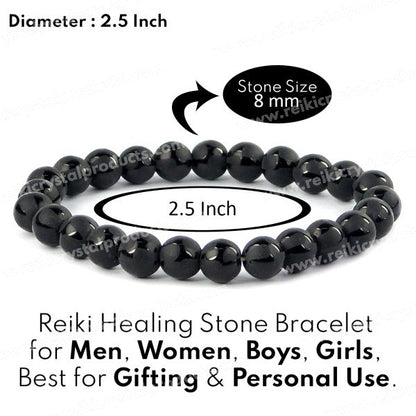 Black Onyx Self 8 mm Round Bead Bracelet