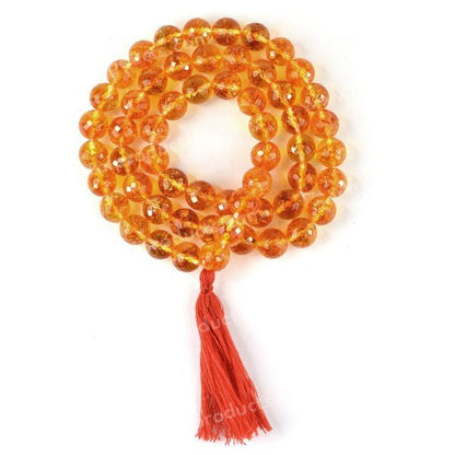 Natural Crystal Stone 10 mm Faceted Beads Mala for Unisex