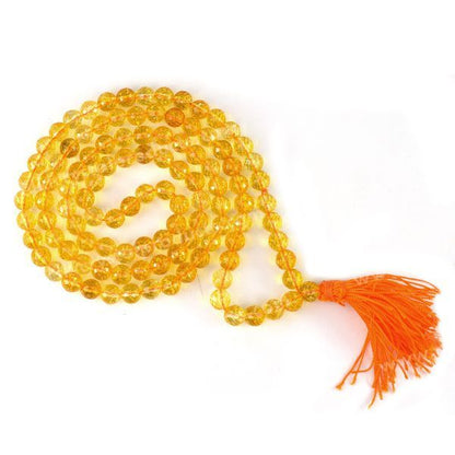 Citrine 8 mm Faceted Bead Mala