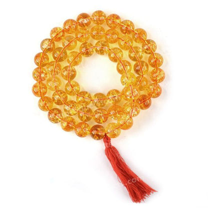 Natural Crystal Stone 12 mm Round Beads Mala for Unisex