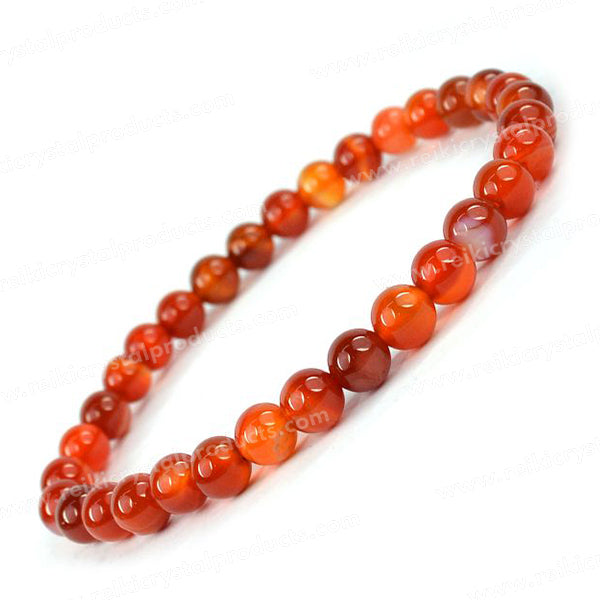 Natural Crystal Stones 6 mm Round Beads Bracelet