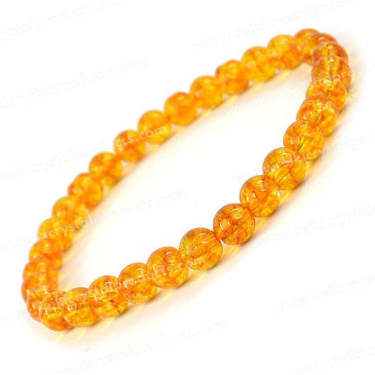 Natural Crystal Stones 6 mm Round Beads Bracelet