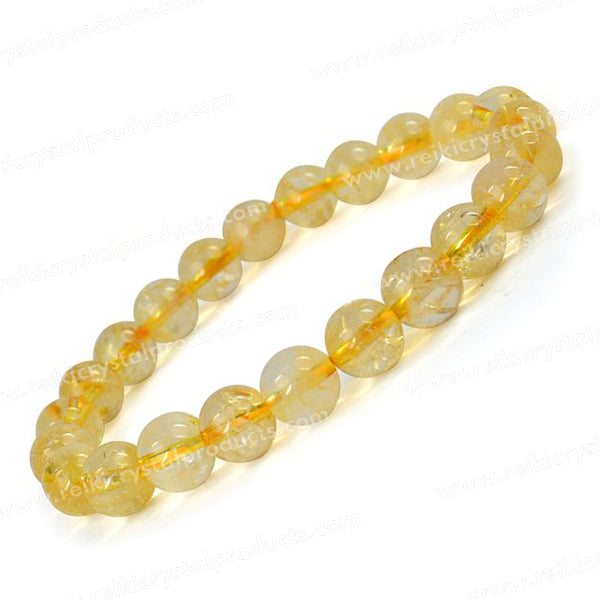 Natural Crystal Stones 8 mm Round Bead Bracelet