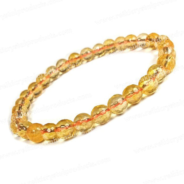 Natural Crystal Stones 6 mm Faceted Beads Bracelet