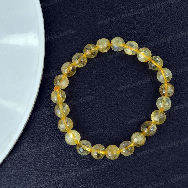 Natural Crystal Stones 8 mm Round Bead Bracelet