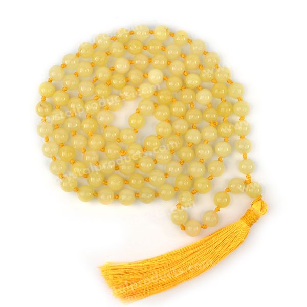 Natural Crystal Stone 8 mm 108 Round Beads Mala for Unisex
