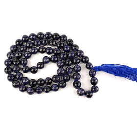 Blue Goldstone Crystal Mala