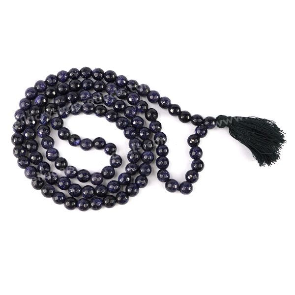 Natural Crystal Stone 8 mm 108 Faceted Bead Mala for Unisex