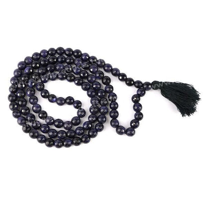 Natural Crystal Stone 8 mm 108 Faceted Bead Mala for Unisex