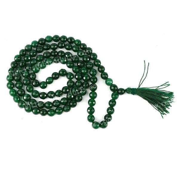 Natural Crystal Stone 8 mm 108 Faceted Bead Mala for Unisex