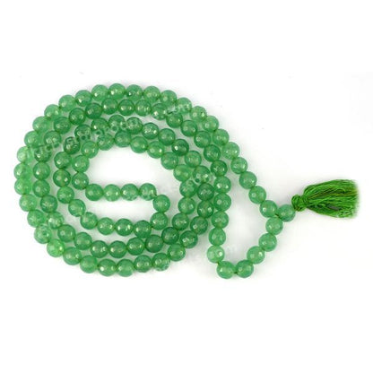Natural Crystal Stone 8 mm 108 Faceted Bead Mala for Unisex