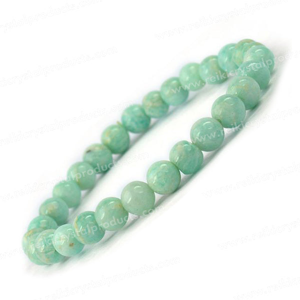 Natural Crystal Stones 6 mm Round Beads Bracelet