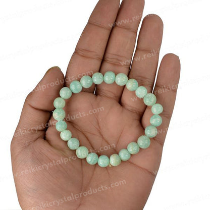 AAA Amazonite 8 mm Round Bead Bracelet