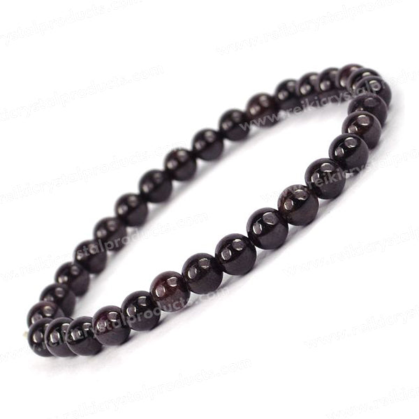 Natural Crystal Stones 6 mm Round Beads Bracelet