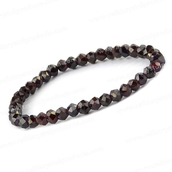 Natural Crystal Stones 6 mm Faceted Beads Bracelet