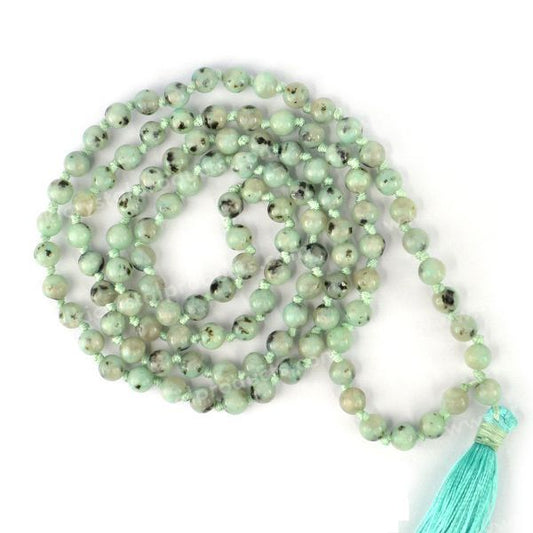 Kiwi Moonstone 6 mm 108 Round Bead Mala