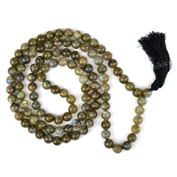 Natural Crystal Stone 8 mm 108 Round Beads Mala for Unisex