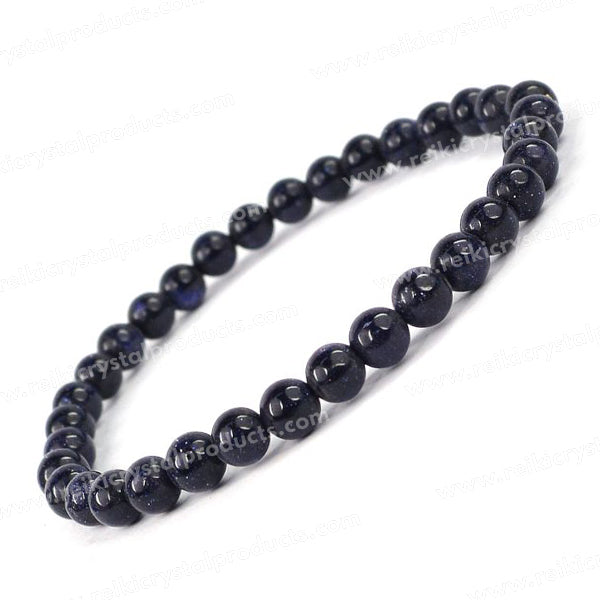 Natural Crystal Stones 6 mm Round Beads Bracelet