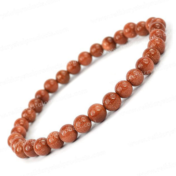 Natural Crystal Stones 6 mm Round Beads Bracelet