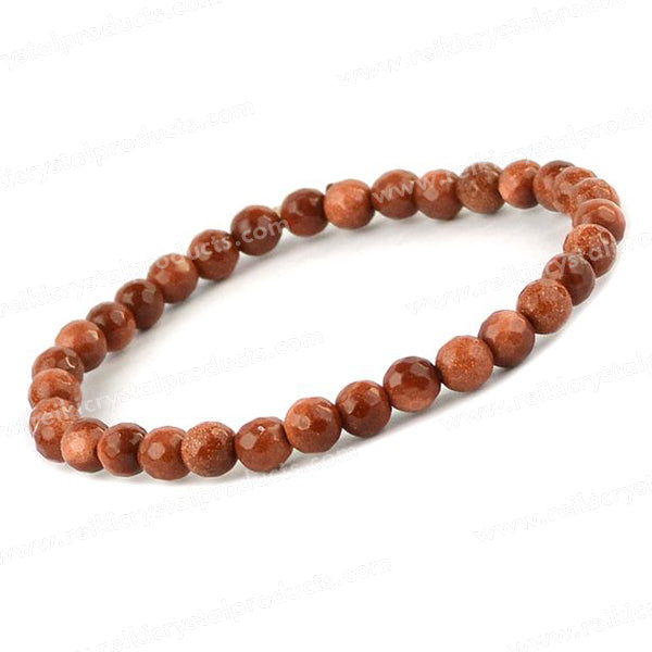 Natural Crystal Stones 6 mm Faceted Beads Bracelet