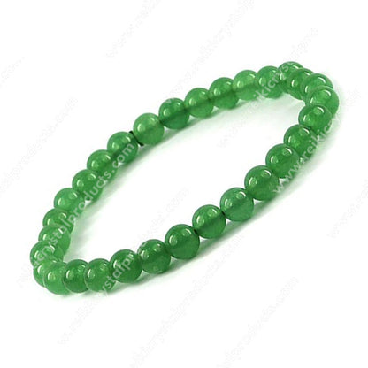 Natural Crystal Stones 6 mm Round Beads Bracelet