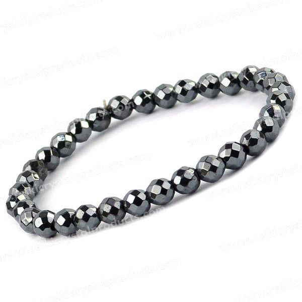Natural Crystal Stones 6 mm Faceted Beads Bracelet