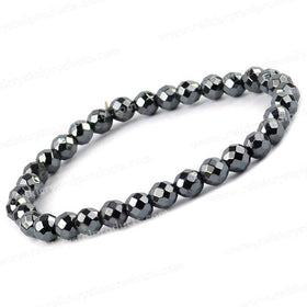 Hematite Crystal Bracelet | Natural Healing Gemstone Bracelet for Grounding & Protection