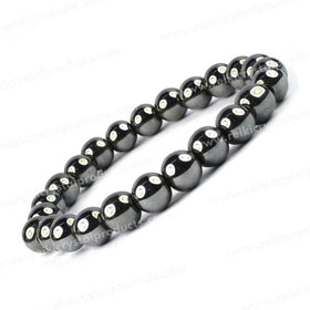 Hematite 8 mm Round Bead Bracelet