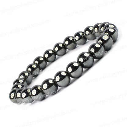 Hematite 8 mm Round Bead Bracelet